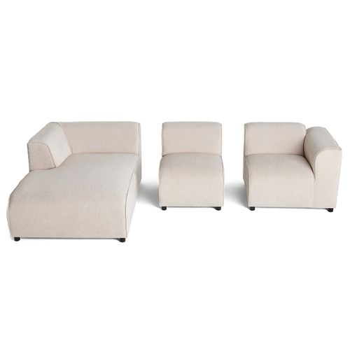 Suaro - Canapé Modulable D'angle Gauche 4 Places En Tissu Texturé