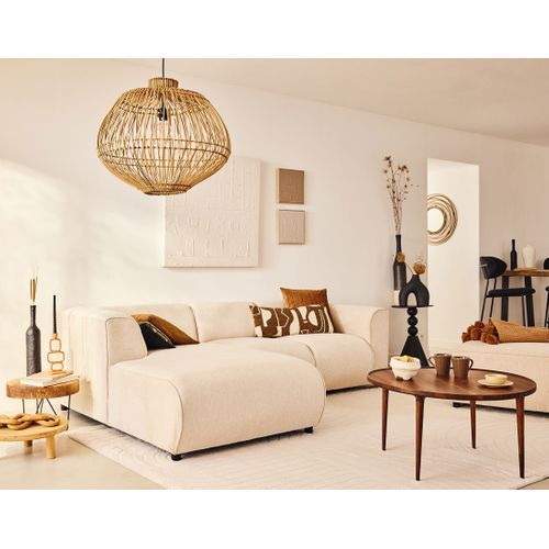 Suaro - Canapé Modulable D'angle Gauche 4 Places En Tissu Texturé