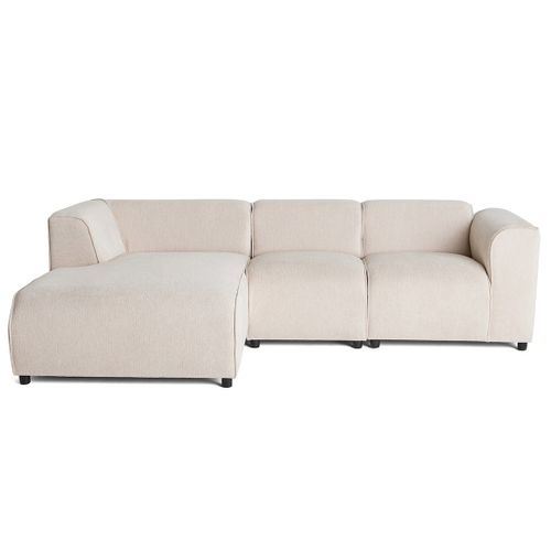 Suaro - Canapé Modulable D'angle Gauche 4 Places En Tissu Texturé