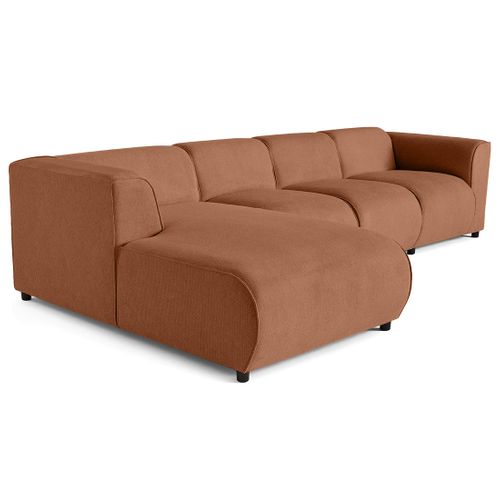 Suaro - Canapé Modulable D'angle Gauche 5 Places En Tissu Texturé