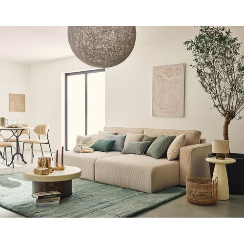 Topaze - Canapé Droit 4 Places Avec Double Méridienne - Assise Profonde - En Velours Côtelé