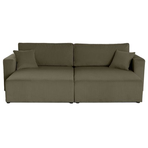 Topaze - Canapé Droit 4 Places Avec Double Méridienne - Assise Profonde - En Velours Côtelé