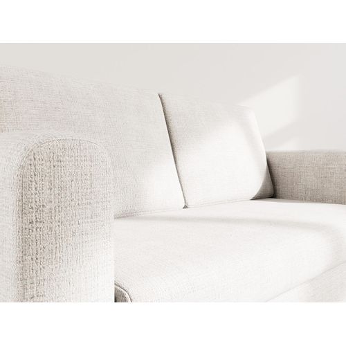 Canapé Droit Convertible 2 Places Marilia En Velours Texturé Beige