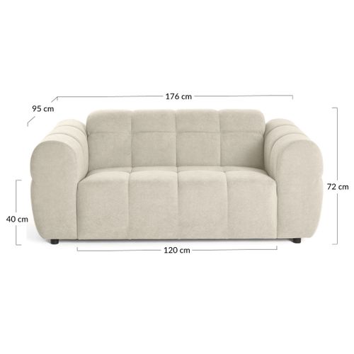 Ray - Canapé Droit 2 Places En Tissu Texturé