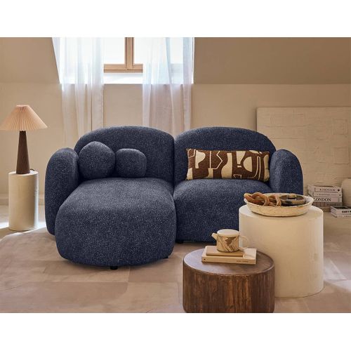 Velris - Canapé D'angle Gauche 3 Places En Tissu Moucheté