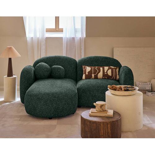 Velris - Canapé D'angle Gauche 3 Places En Tissu Moucheté