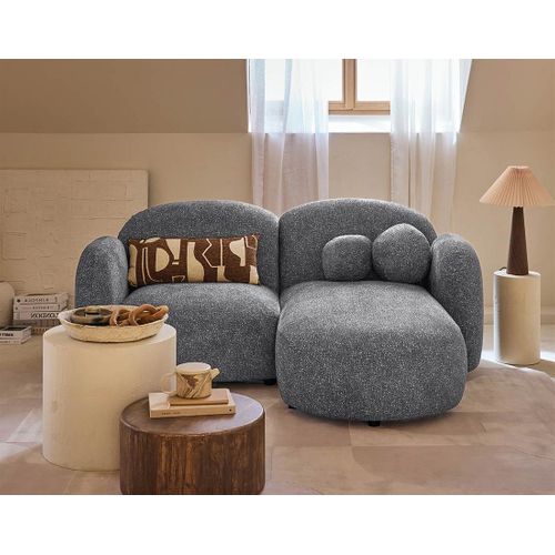 Velris - Canapé D'angle Droit 3 Places En Tissu Moucheté