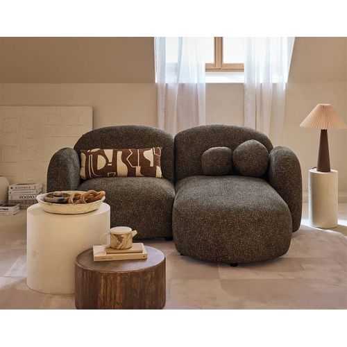 Velris - Canapé D'angle Droit 3 Places En Tissu Moucheté