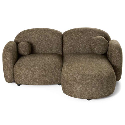 Velris - Canapé D'angle Droit 3 Places En Tissu Moucheté