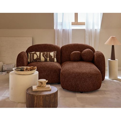 Velris - Canapé D'angle Droit 3 Places En Tissu Moucheté