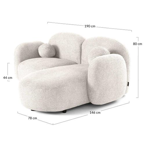 Velris - Canapé D'angle Droit 3 Places En Tissu Moucheté