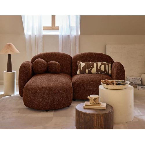 Velris - Canapé D'angle Gauche 3 Places En Tissu Moucheté