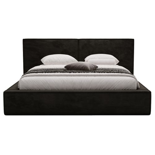 Eros - Lit Coffre - 140x200 Cm - Sommier Inclus - En Velours Noir