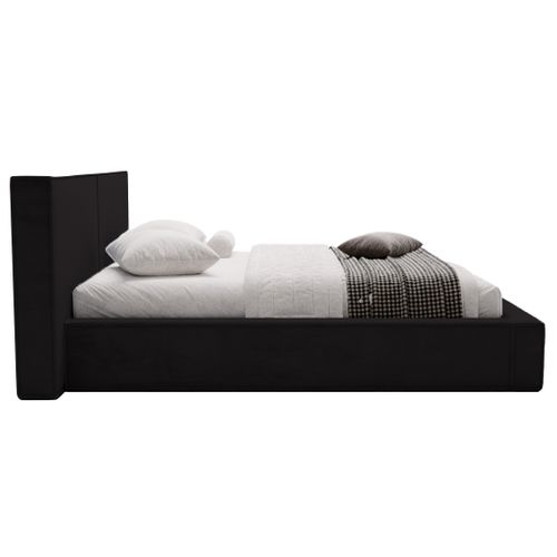 Eros - Lit Coffre - 180x200 Cm - Sommier Inclus - En Velours Noir