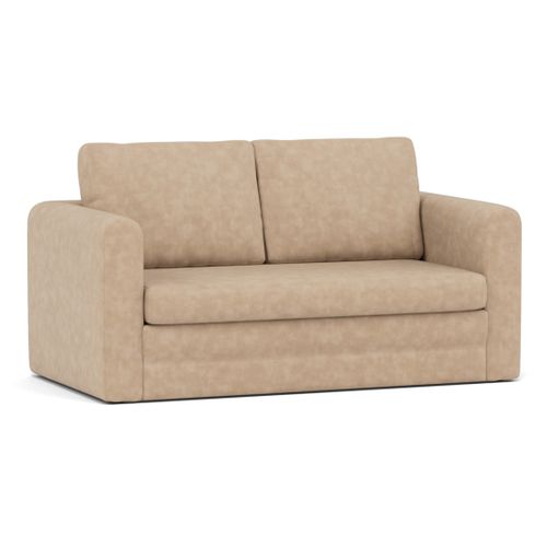 Canapé Droit Convertible 2 Places Marilia En Simili Beige