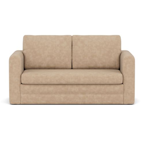 Canapé Droit Convertible 2 Places Marilia En Simili Beige