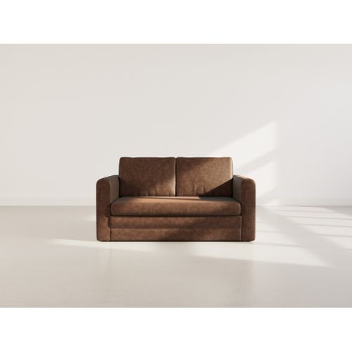 Canapé Droit Convertible 2 Places Marilia En Simili Marron
