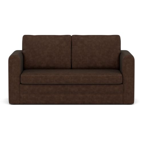 Canapé Droit Convertible 2 Places Marilia En Simili Marron
