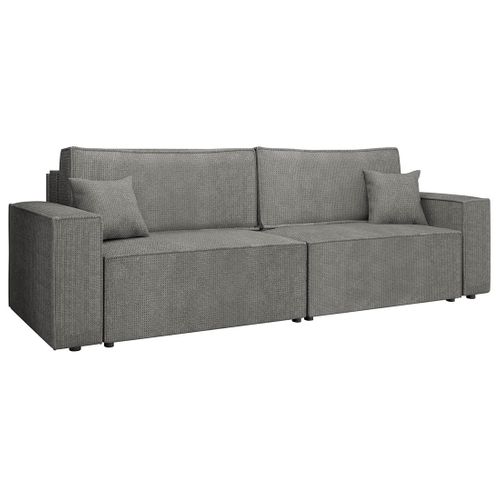 Canapé Droit Convertible 3 Places Cezanne En Tissu Texturé Gris