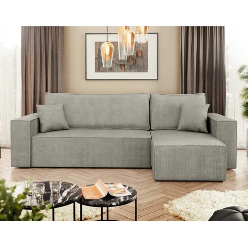 Cezanne - Canapé D'angle Réversible 4 Places Convertible Avec Coffre En Tissu Texturé