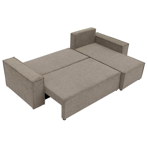 Cezanne - Canapé D'angle Réversible 4 Places Convertible Avec Coffre En Tissu Texturé