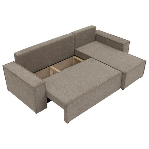 Cezanne - Canapé D'angle Réversible 4 Places Convertible Avec Coffre En Tissu Texturé
