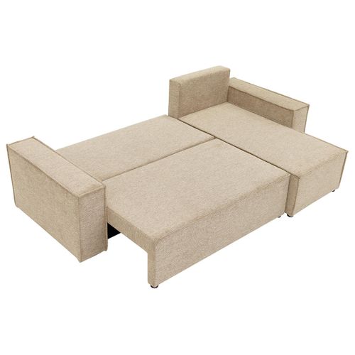 Cezanne - Canapé D'angle Réversible 4 Places Convertible Avec Coffre En Tissu Texturé