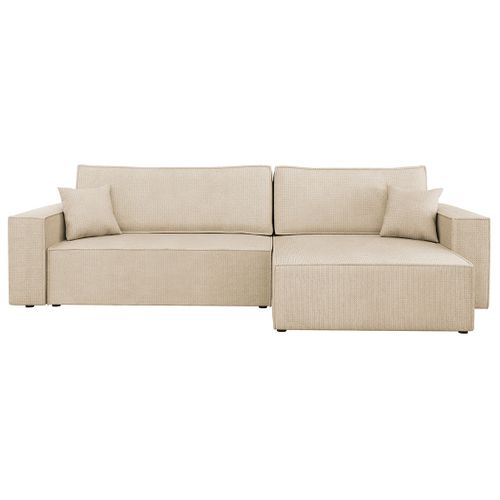 Cezanne - Canapé D'angle Réversible 5 Places Convertible Avec Coffre En Tissu Texturé