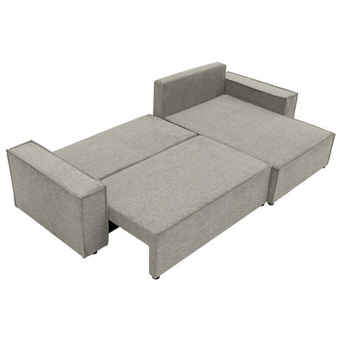 Cezanne - Canapé D'angle Réversible 5 Places Convertible Avec Coffre En Tissu Texturé