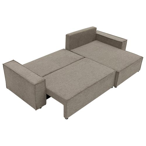 Cezanne - Canapé D'angle Réversible 5 Places Convertible Avec Coffre En Tissu Texturé