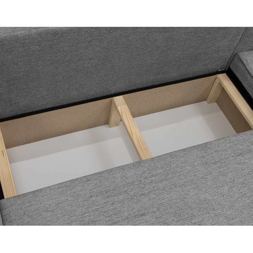 Canapé Panoramique Convertible 7 Places Cezanne En Tissu Texturé Gris