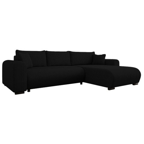 Rosalie - Canapé D'angle Réversible 4 Places Convertible Avec Coffre En Velours Côtelé