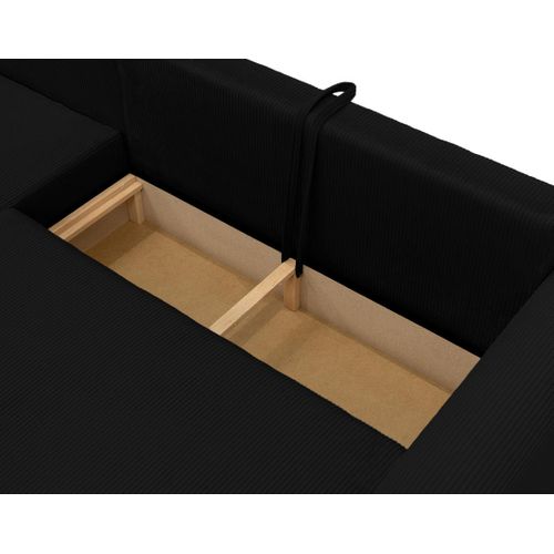 Rosalie - Canapé D'angle Réversible 4 Places Convertible Avec Coffre En Velours Côtelé