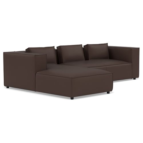 Stella - Canapé D'angle Gauche 4 Places En Simili Marron