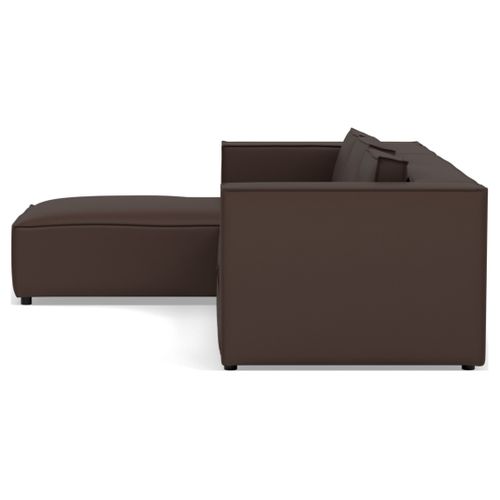 Stella - Canapé D'angle Gauche 4 Places En Simili Marron