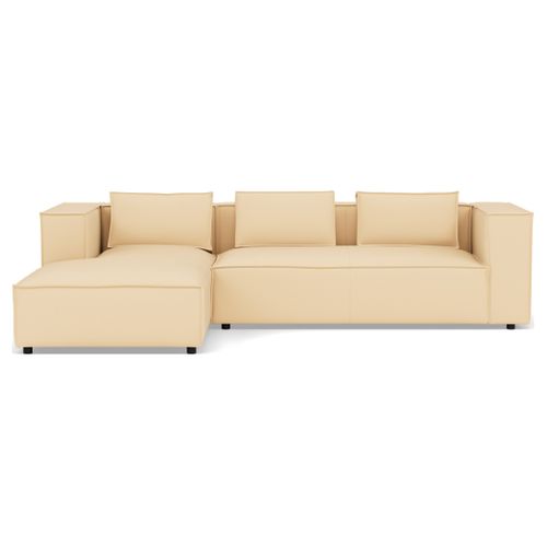 Stella - Canapé D'angle Gauche 4 Places En Simili Beige