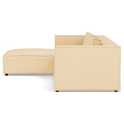 Stella - Canapé D'angle Gauche 4 Places En Simili Beige