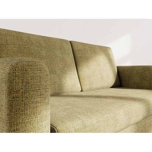 Canapé Droit Convertible 2 Places Marilia En Velours Texturé Vert Olive