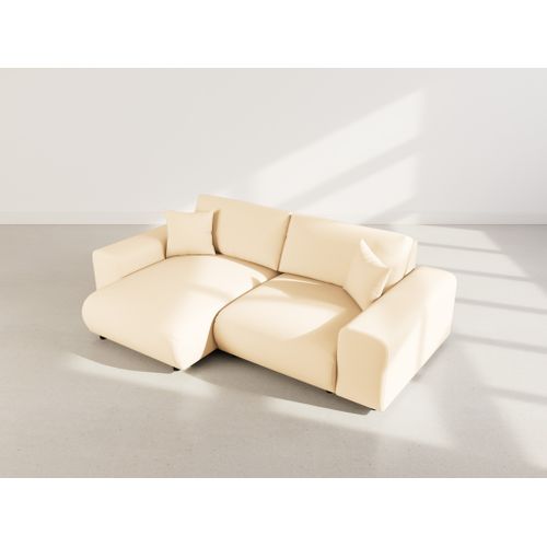 Garance - Canapé D'angle Réversible 4 Places En Simili Beige