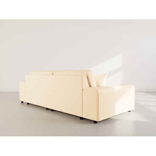 Garance - Canapé D'angle Réversible 4 Places En Simili Beige