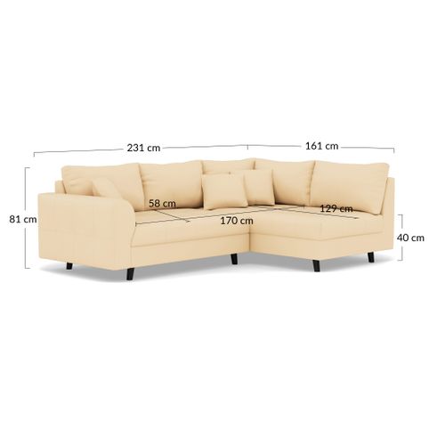 Rune - Canapé D'angle Droit 4 Places En Simili