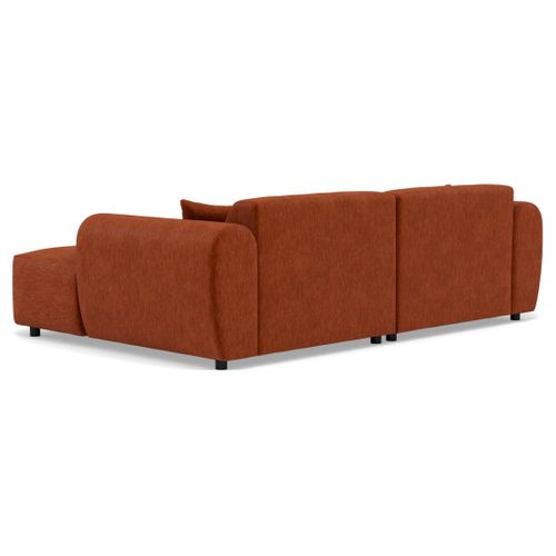 Aumance - Canapé Droit 4 Places Avec Double Méridienne Assise Profonde En Velours Texturé