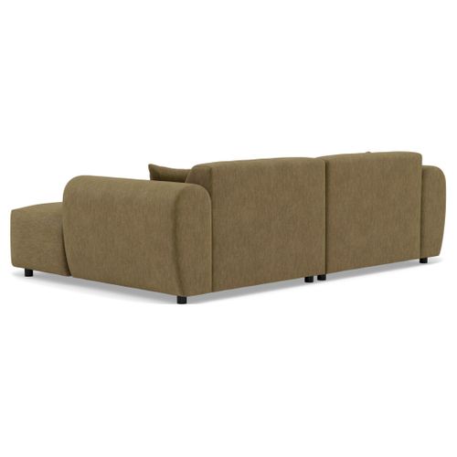 Aumance - Canapé Droit 4 Places Avec Double Méridienne Assise Profonde En Velours Texturé