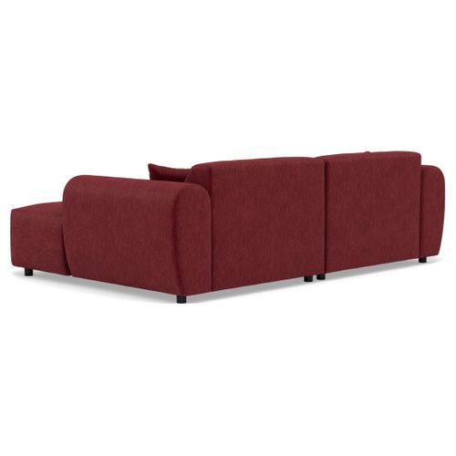 Aumance - Canapé Droit 4 Places Avec Double Méridienne Assise Profonde En Velours Texturé