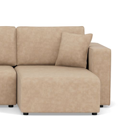 Canapé Panoramique Convertible 7 Places Topaze En Simili Beige