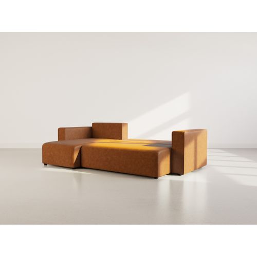 Topaze - Canapé D'angle Réversible 4 Places Convertible Avec Coffre En Simili