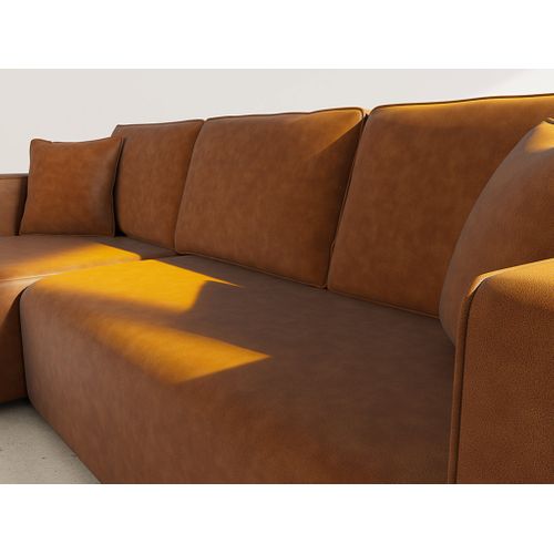 Topaze - Canapé D'angle Réversible 4 Places Convertible Avec Coffre En Simili