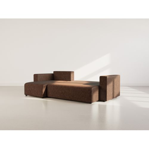 Topaze - Canapé D'angle Réversible 4 Places Convertible Avec Coffre En Simili