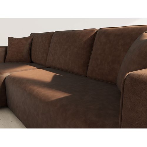 Topaze - Canapé D'angle Réversible 4 Places Convertible Avec Coffre En Simili