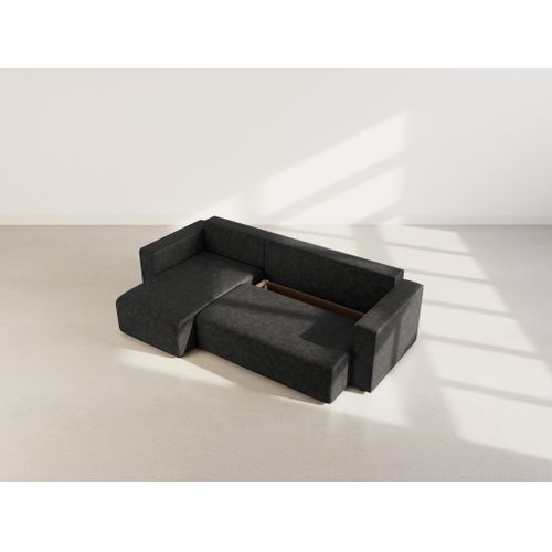 Topaze - Canapé D'angle Réversible 4 Places Convertible Avec Coffre En Simili